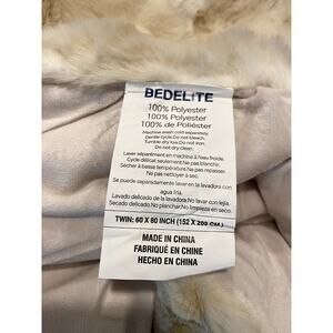 Bedelite Faux Fur Throw Blanket Soft & Cozy Tie-Dye Khaki 60x80 Inches